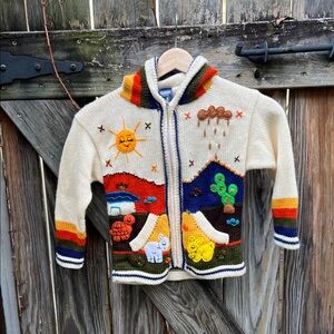 Colorful Kids Sweater with Nature Motif